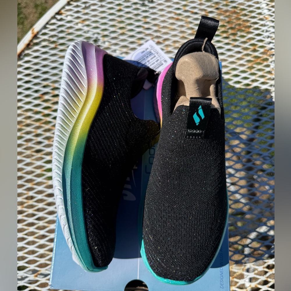 Black and Multicolor kid slip on shoe nwt